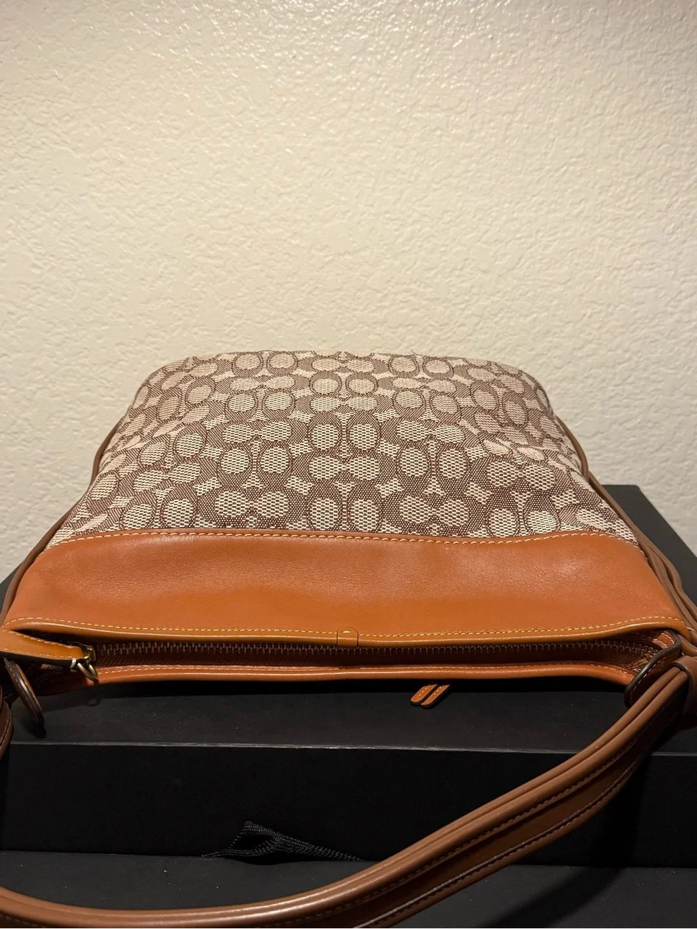 Coach Andie Shoulder Bag - Burnished Amber / Signature Jacquard Cocoa - Brass
